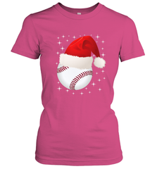 Christmas Stars baseball Ball Santa Hat Funny Sport Xmas Women's T-Shirt Women's T-Shirt - FordPhuMy