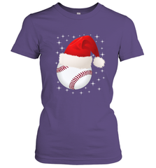 Christmas Stars baseball Ball Santa Hat Funny Sport Xmas Women's T-Shirt Women's T-Shirt - FordPhuMy