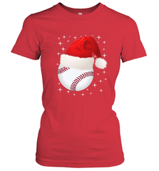 Christmas Stars baseball Ball Santa Hat Funny Sport Xmas Women's T-Shirt Women's T-Shirt - FordPhuMy