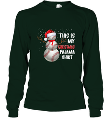 Baseball Snowman Christmas This is my Christmas Pajama Long Sleeve T-Shirt Long Sleeve T-Shirt - FordPhuMy