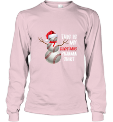 Baseball Snowman Christmas This is my Christmas Pajama Long Sleeve T-Shirt Long Sleeve T-Shirt - FordPhuMy