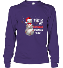 Baseball Snowman Christmas This is my Christmas Pajama Long Sleeve T-Shirt Long Sleeve T-Shirt - FordPhuMy