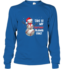 Baseball Snowman Christmas This is my Christmas Pajama Long Sleeve T-Shirt Long Sleeve T-Shirt - FordPhuMy