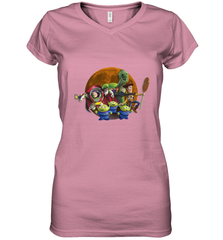 Disney Pixar Toy Story Halloween Moon Group Women's V-Neck T-Shirt Women's V-Neck T-Shirt - FordPhuMy