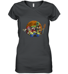 Disney Pixar Toy Story Halloween Moon Group Women's V-Neck T-Shirt