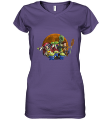 Disney Pixar Toy Story Halloween Moon Group Women's V-Neck T-Shirt Women's V-Neck T-Shirt - FordPhuMy