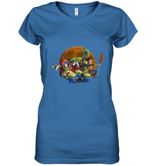 Disney Pixar Toy Story Halloween Moon Group Women's V-Neck T-Shirt Women's V-Neck T-Shirt - FordPhuMy