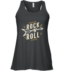 Peace Rock and Roll Love Music Guitar Retro Hippie Women's Racerback Tank Women's Racerback Tank - FordPhuMy