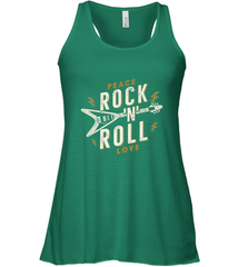 Peace Rock and Roll Love Music Guitar Retro Hippie Women's Racerback Tank Women's Racerback Tank - FordPhuMy