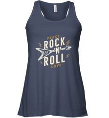 Peace Rock and Roll Love Music Guitar Retro Hippie Women's Racerback Tank Women's Racerback Tank - FordPhuMy