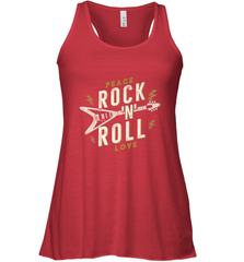 Peace Rock and Roll Love Music Guitar Retro Hippie Women's Racerback Tank Women's Racerback Tank - FordPhuMy