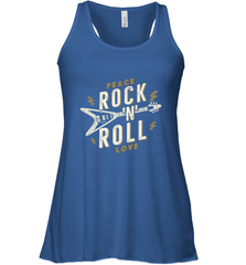Peace Rock and Roll Love Music Guitar Retro Hippie Women's Racerback Tank Women's Racerback Tank - FordPhuMy