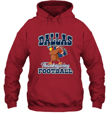 Dallas Thanksgiving Day Funny Turkey Playing Texas Football Premium T Shirt Hooded Sweatshirt Hooded Sweatshirt - FordPhuMy