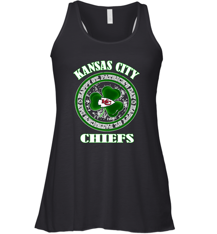 NFL Kansas City Chiefs Logo Happy St Patrick's Day Women's Racerback Tank Women's Racerback Tank / Black / XS Women's Racerback Tank - FordPhuMy