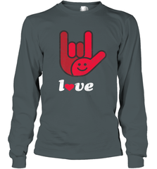 Cute Love Hand Sign Heart Valentines Day Retro Vintage Top Long Sleeve T-Shirt Long Sleeve T-Shirt - FordPhuMy