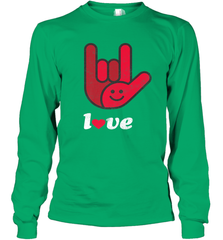 Cute Love Hand Sign Heart Valentines Day Retro Vintage Top Long Sleeve T-Shirt Long Sleeve T-Shirt - FordPhuMy