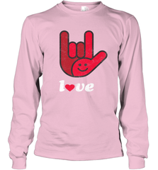 Cute Love Hand Sign Heart Valentines Day Retro Vintage Top Long Sleeve T-Shirt Long Sleeve T-Shirt - FordPhuMy