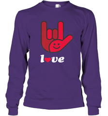 Cute Love Hand Sign Heart Valentines Day Retro Vintage Top Long Sleeve T-Shirt Long Sleeve T-Shirt - FordPhuMy