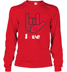 Cute Love Hand Sign Heart Valentines Day Retro Vintage Top Long Sleeve T-Shirt Long Sleeve T-Shirt - FordPhuMy