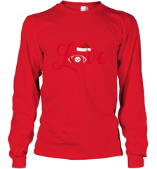 NFL Pittsburgh Steelers Logo Christmas Santa Hat Love Heart Football Team Long Sleeve T-Shirt Long Sleeve T-Shirt - FordPhuMy