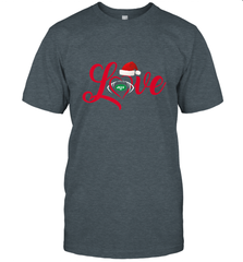 NFL New York Jets Logo Christmas Santa Hat Love Heart Football Team Men's T-Shirt Men's T-Shirt - FordPhuMy