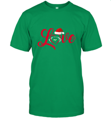NFL New York Jets Logo Christmas Santa Hat Love Heart Football Team Men's T-Shirt Men's T-Shirt - FordPhuMy