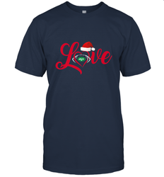 NFL New York Jets Logo Christmas Santa Hat Love Heart Football Team Men's T-Shirt