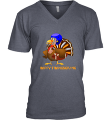 Cool Happy Thanksgiving Football Shirt Gobble Player Turkey Men's V-Neck Men's V-Neck - FordPhuMy