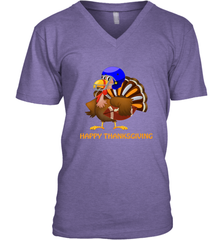 Cool Happy Thanksgiving Football Shirt Gobble Player Turkey Men's V-Neck Men's V-Neck - FordPhuMy