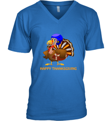 Cool Happy Thanksgiving Football Shirt Gobble Player Turkey Men's V-Neck Men's V-Neck - FordPhuMy