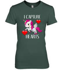 Girls Valentine's Day Unicorn I Capture Hearts Kids Gift Women's Premium T-Shirt Women's Premium T-Shirt - FordPhuMy