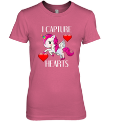 Girls Valentine's Day Unicorn I Capture Hearts Kids Gift Women's Premium T-Shirt Women's Premium T-Shirt - FordPhuMy