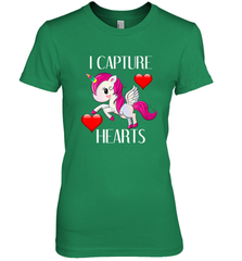 Girls Valentine's Day Unicorn I Capture Hearts Kids Gift Women's Premium T-Shirt Women's Premium T-Shirt - FordPhuMy