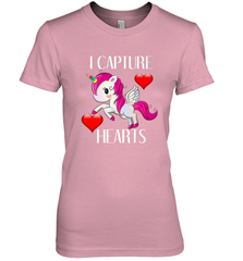 Girls Valentine's Day Unicorn I Capture Hearts Kids Gift Women's Premium T-Shirt Women's Premium T-Shirt - FordPhuMy