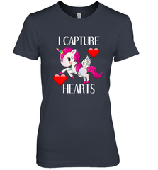Girls Valentine's Day Unicorn I Capture Hearts Kids Gift Women's Premium T-Shirt Women's Premium T-Shirt - FordPhuMy