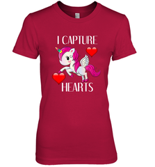 Girls Valentine's Day Unicorn I Capture Hearts Kids Gift Women's Premium T-Shirt Women's Premium T-Shirt - FordPhuMy
