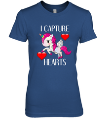 Girls Valentine's Day Unicorn I Capture Hearts Kids Gift Women's Premium T-Shirt Women's Premium T-Shirt - FordPhuMy
