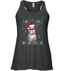 Baseball Snowman Ugly Christmas Ball Santa Pajama Xmas Gifts Women's Racerback Tank