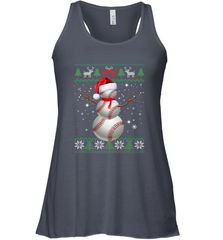 Baseball Snowman Ugly Christmas Ball Santa Pajama Xmas Gifts Women's Racerback Tank Women's Racerback Tank - FordPhuMy