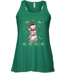 Baseball Snowman Ugly Christmas Ball Santa Pajama Xmas Gifts Women's Racerback Tank Women's Racerback Tank - FordPhuMy