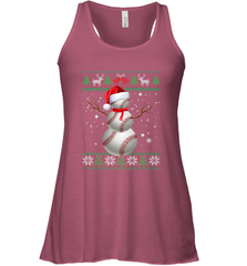 Baseball Snowman Ugly Christmas Ball Santa Pajama Xmas Gifts Women's Racerback Tank Women's Racerback Tank - FordPhuMy