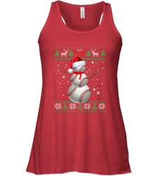 Baseball Snowman Ugly Christmas Ball Santa Pajama Xmas Gifts Women's Racerback Tank