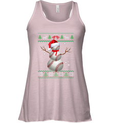 Baseball Snowman Ugly Christmas Ball Santa Pajama Xmas Gifts Women's Racerback Tank Women's Racerback Tank - FordPhuMy