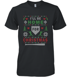 Premium Baseball Ugly Christmas Sweater Pattern Men's Premium T-Shirt