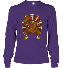 Cool Turkey Football Feathers Funny Thanksgiving Sports Long Sleeve T-Shirt Long Sleeve T-Shirt - FordPhuMy