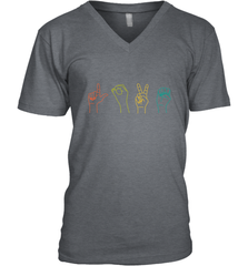 Love ASL Sign language Alphabet Valentines Day Gift idea Men's V-Neck Men's V-Neck - FordPhuMy