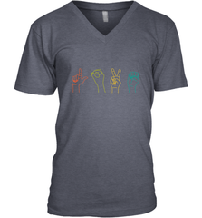 Love ASL Sign language Alphabet Valentines Day Gift idea Men's V-Neck Men's V-Neck - FordPhuMy