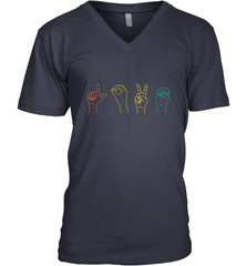 Love ASL Sign language Alphabet Valentines Day Gift idea Men's V-Neck Men's V-Neck - FordPhuMy