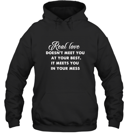 Real love funny quotes for valentine Hooded Sweatshirt Hooded Sweatshirt / Black / S Hooded Sweatshirt - FordPhuMy