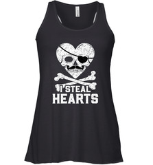 I Steal Hearts Valentine's Day Pirate Skull Art Graphics Women's Racerback Tank Women's Racerback Tank - FordPhuMy